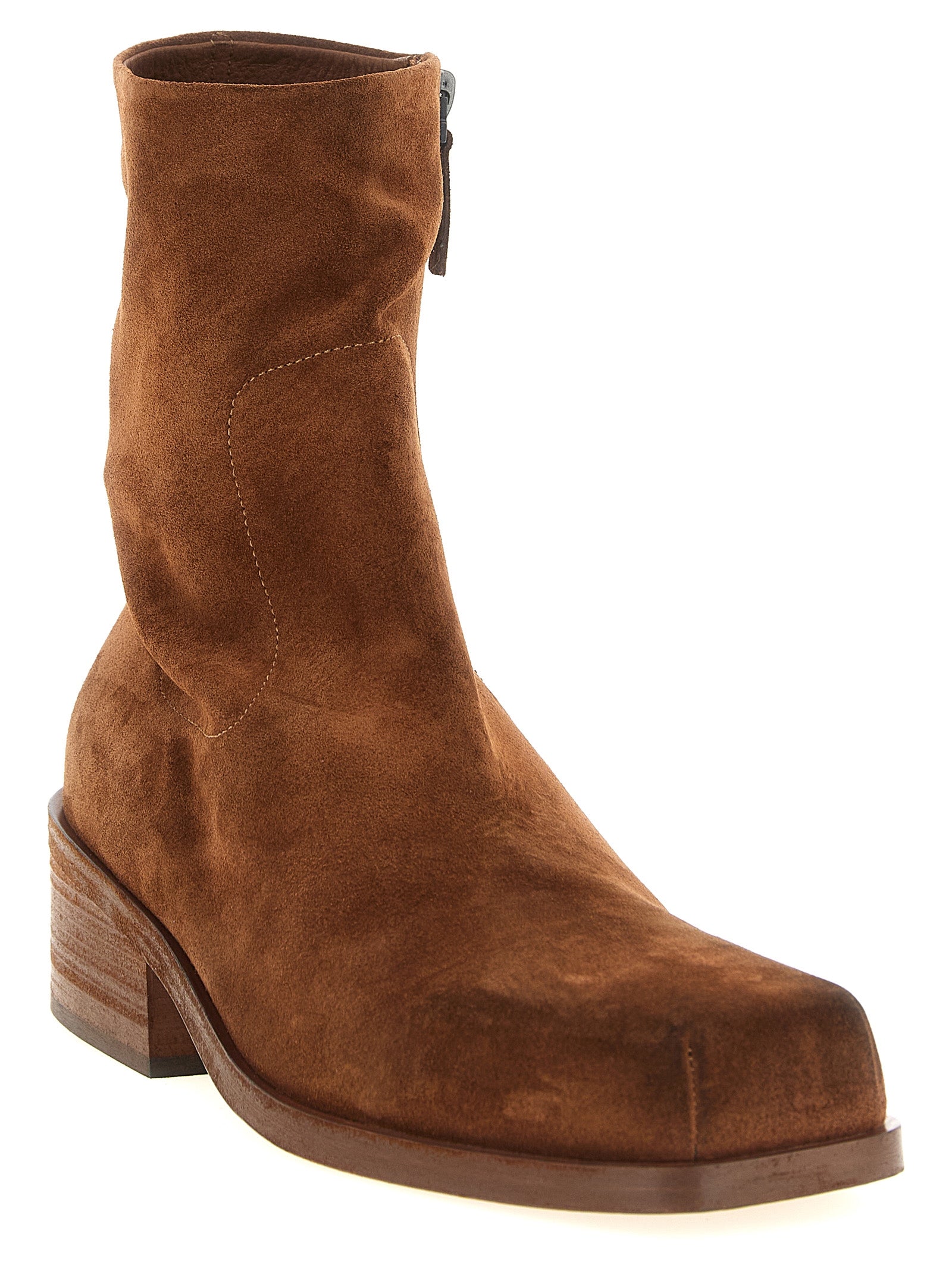 Brown Calfskin Ankle Boots