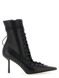 Black Lamb Leather Ankle Boots