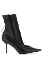 Black Lamb Leather Ankle Boots
