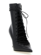 Black Lamb Leather Ankle Boots