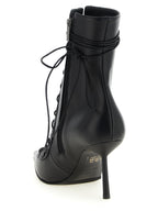 Black Lamb Leather Ankle Boots