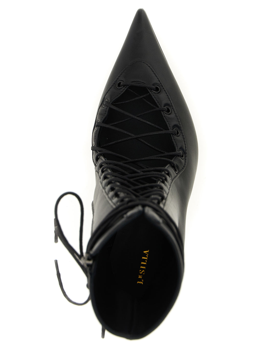 Black Lamb Leather Ankle Boots