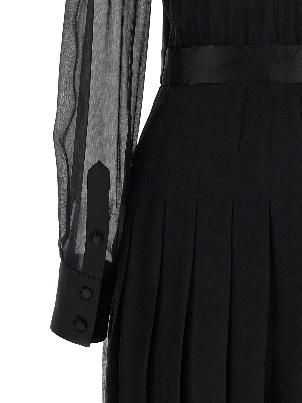 Black Silk Midi Dress