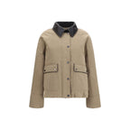Beige Cotton Full-Length Jacket