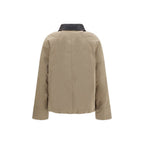 Beige Cotton Full-Length Jacket