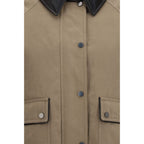 Beige Cotton Full-Length Jacket