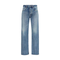 Blue Cotton Straight-Leg Jeans