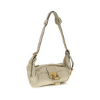 Beige Calf Leather Bos Taurus Shoulder Bag