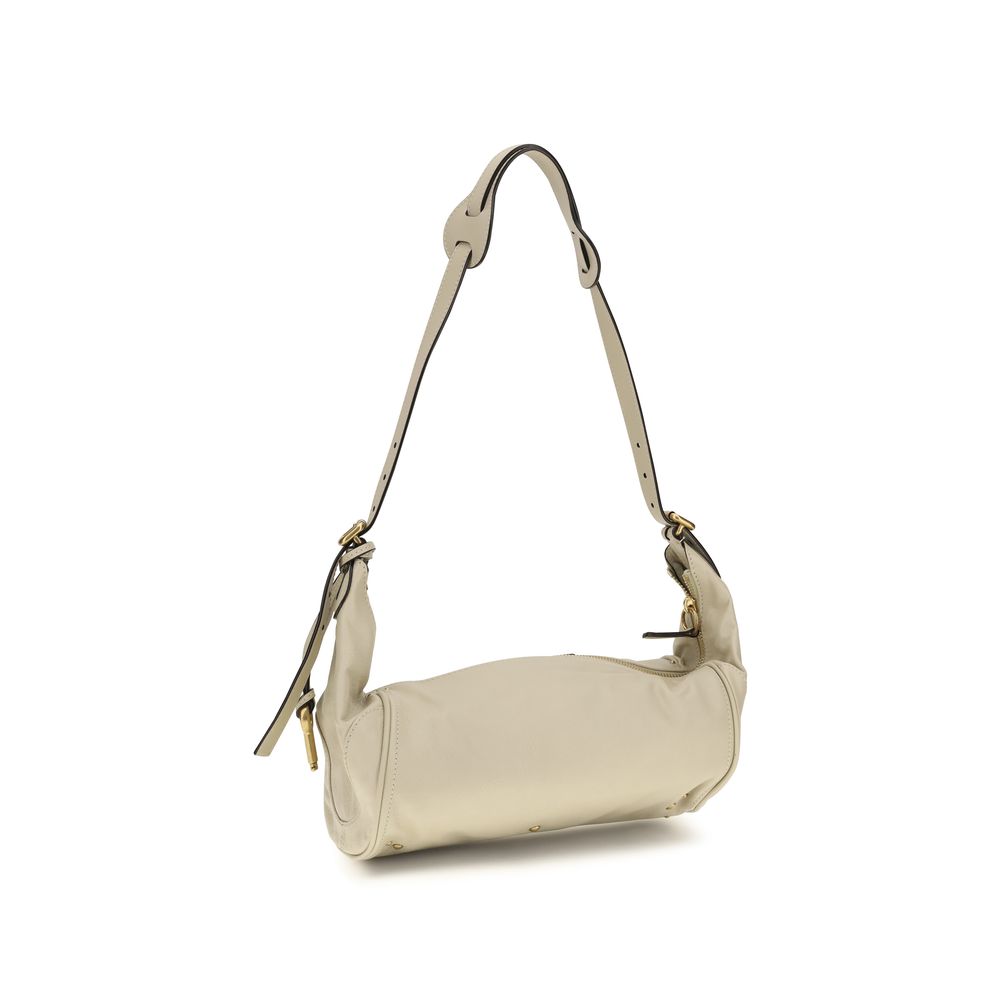 Beige Calf Leather Bos Taurus Shoulder Bag