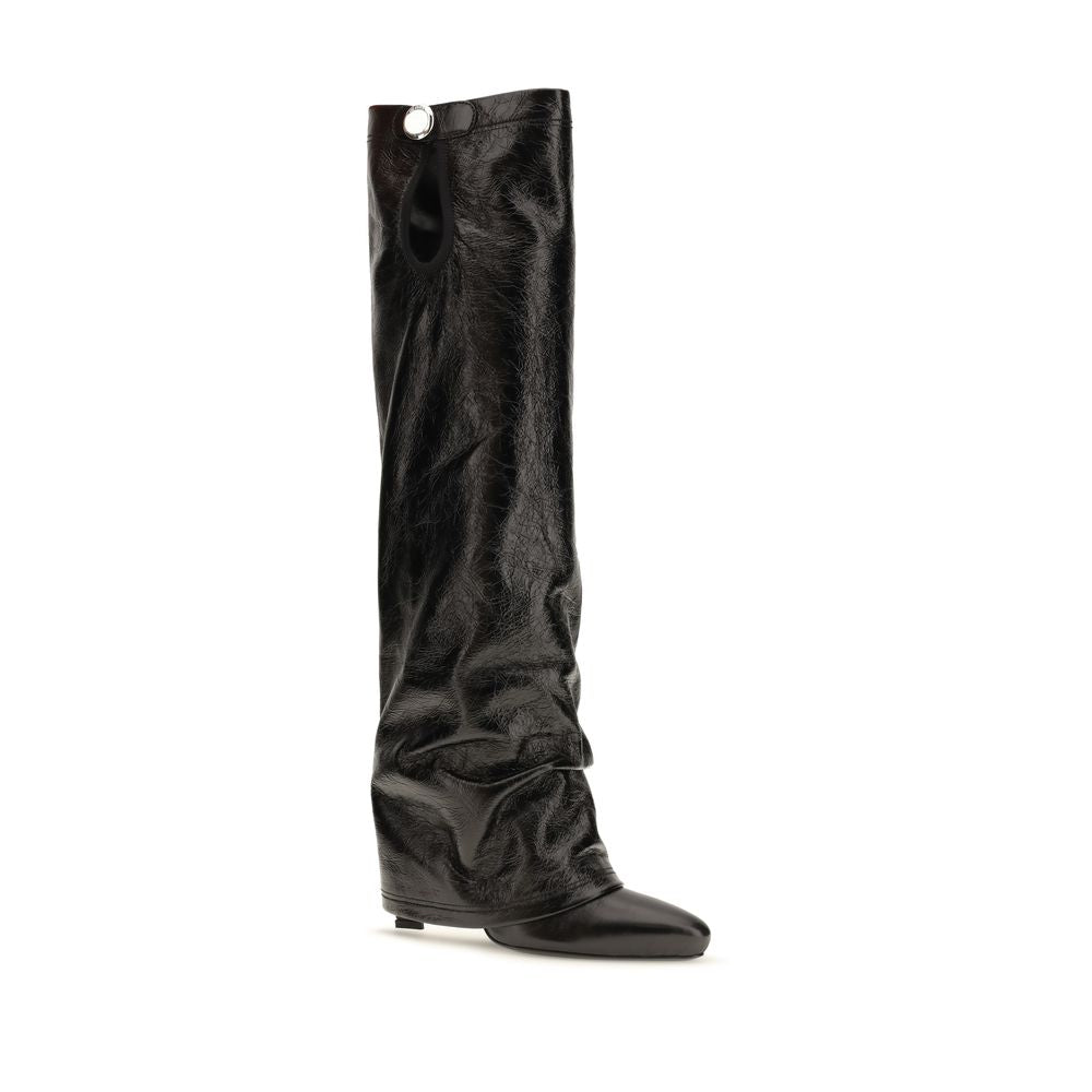 Black Calf Leather Bos Taurus Ankle Boots