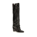 Black Calf Leather Bos Taurus Ankle Boots