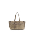 Beige Suede Leather Shoulder Bag