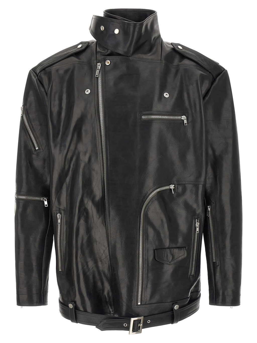 Black Bull Skin Leather Jacket