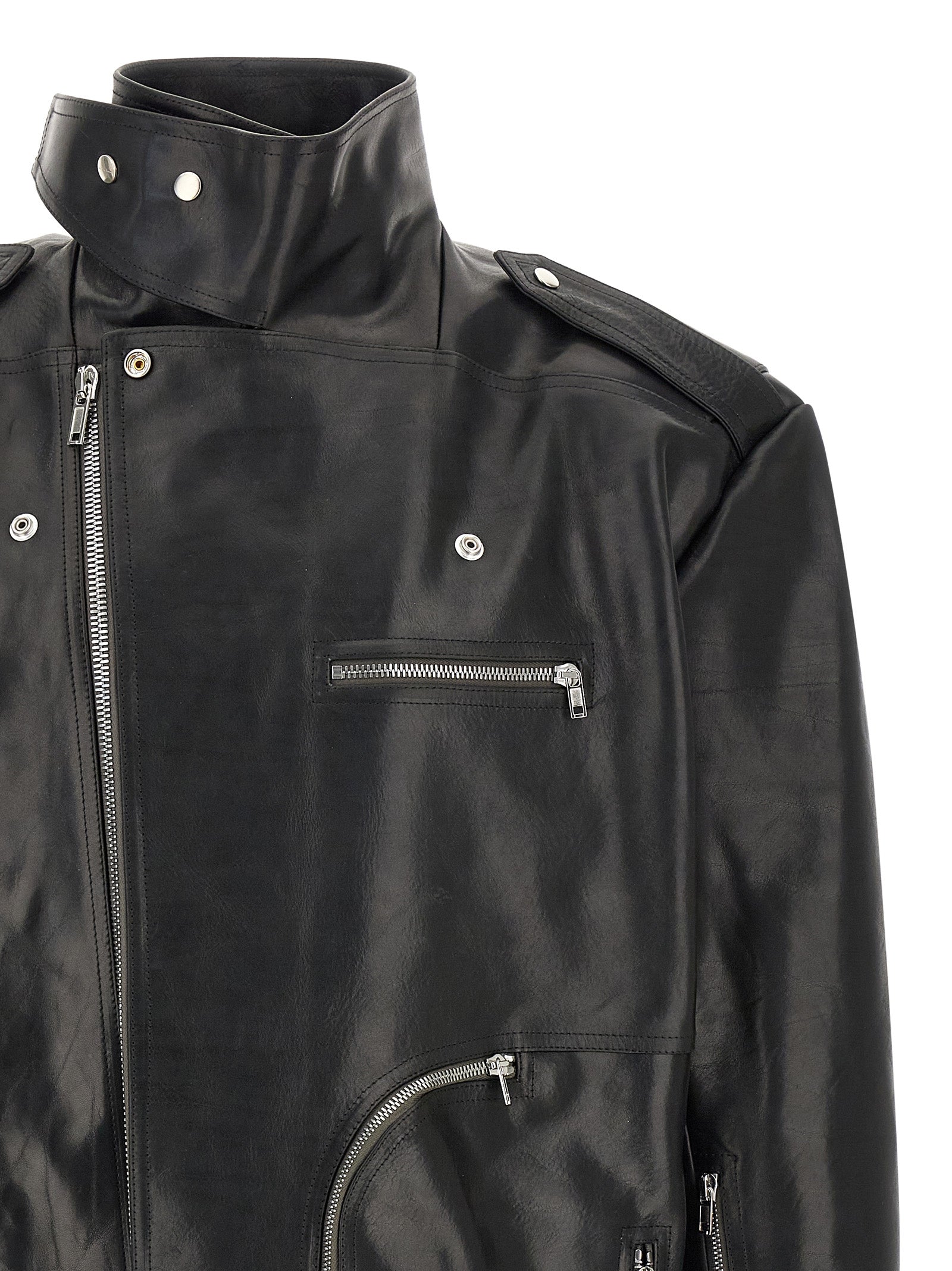 Black Bull Skin Leather Jacket