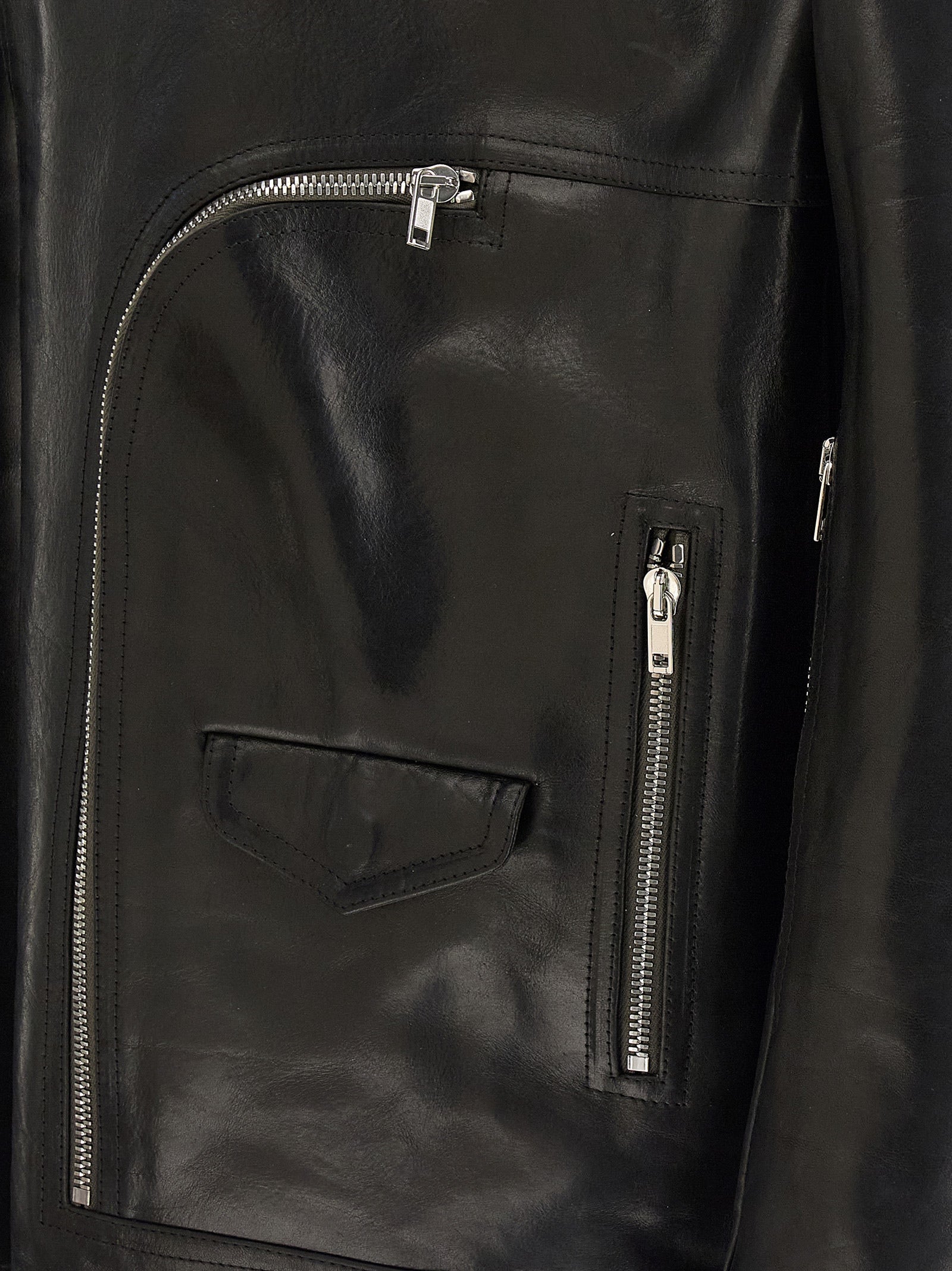 Black Bull Skin Leather Jacket