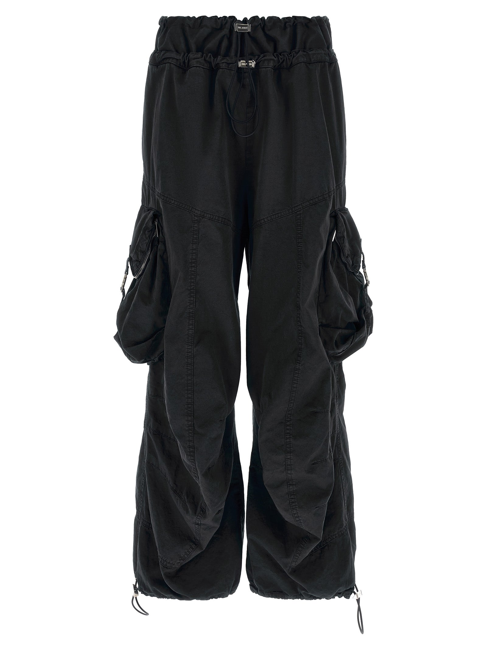 Black Cotton Cargo Pants