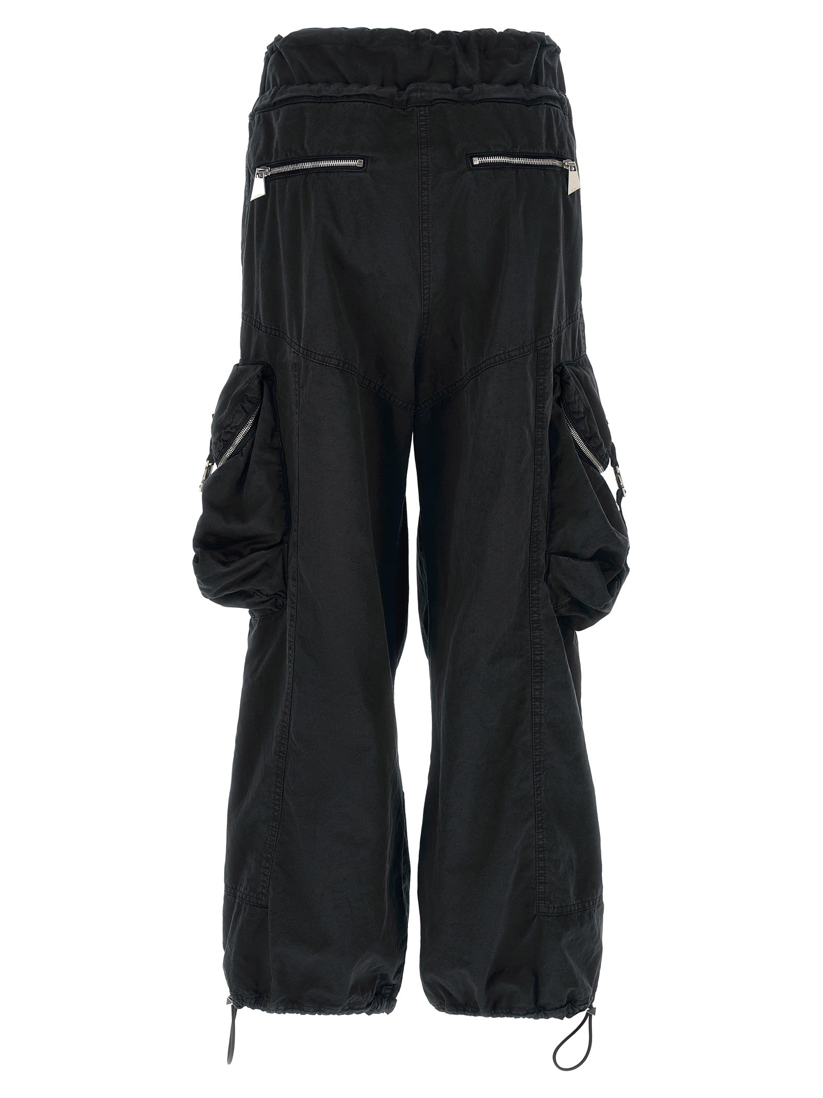 Black Cotton Cargo Pants
