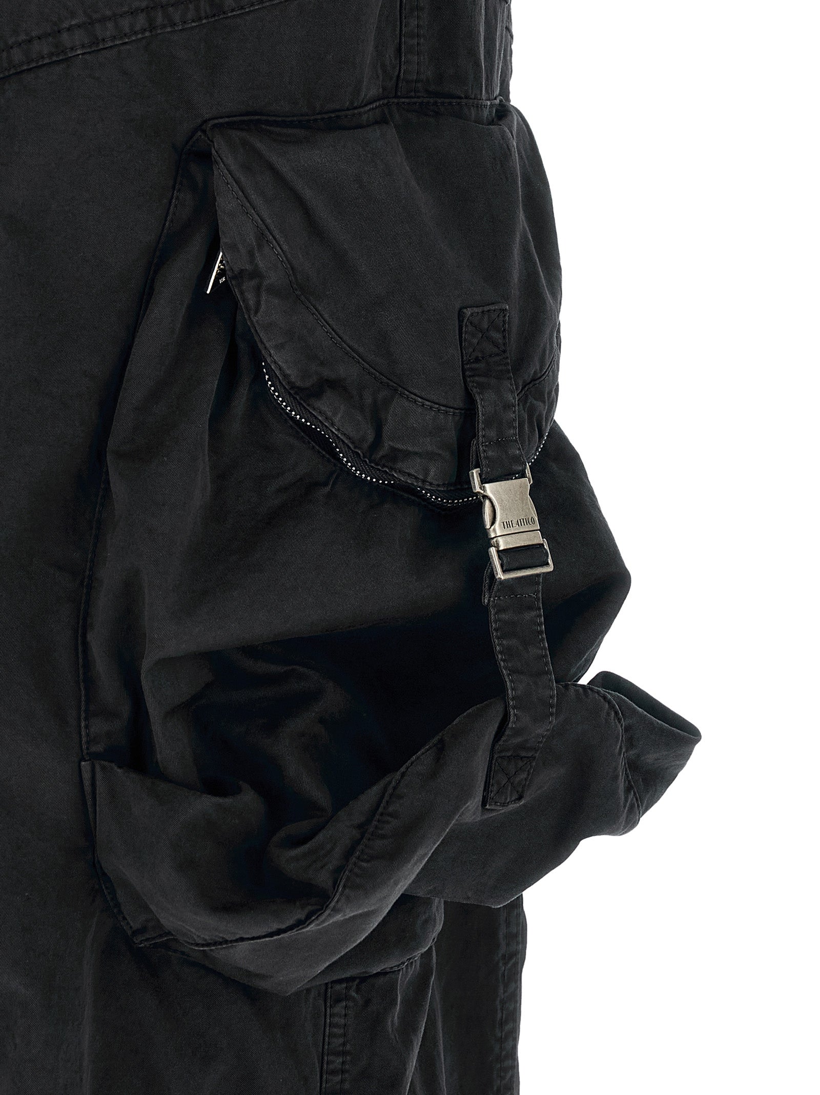 Black Cotton Cargo Pants
