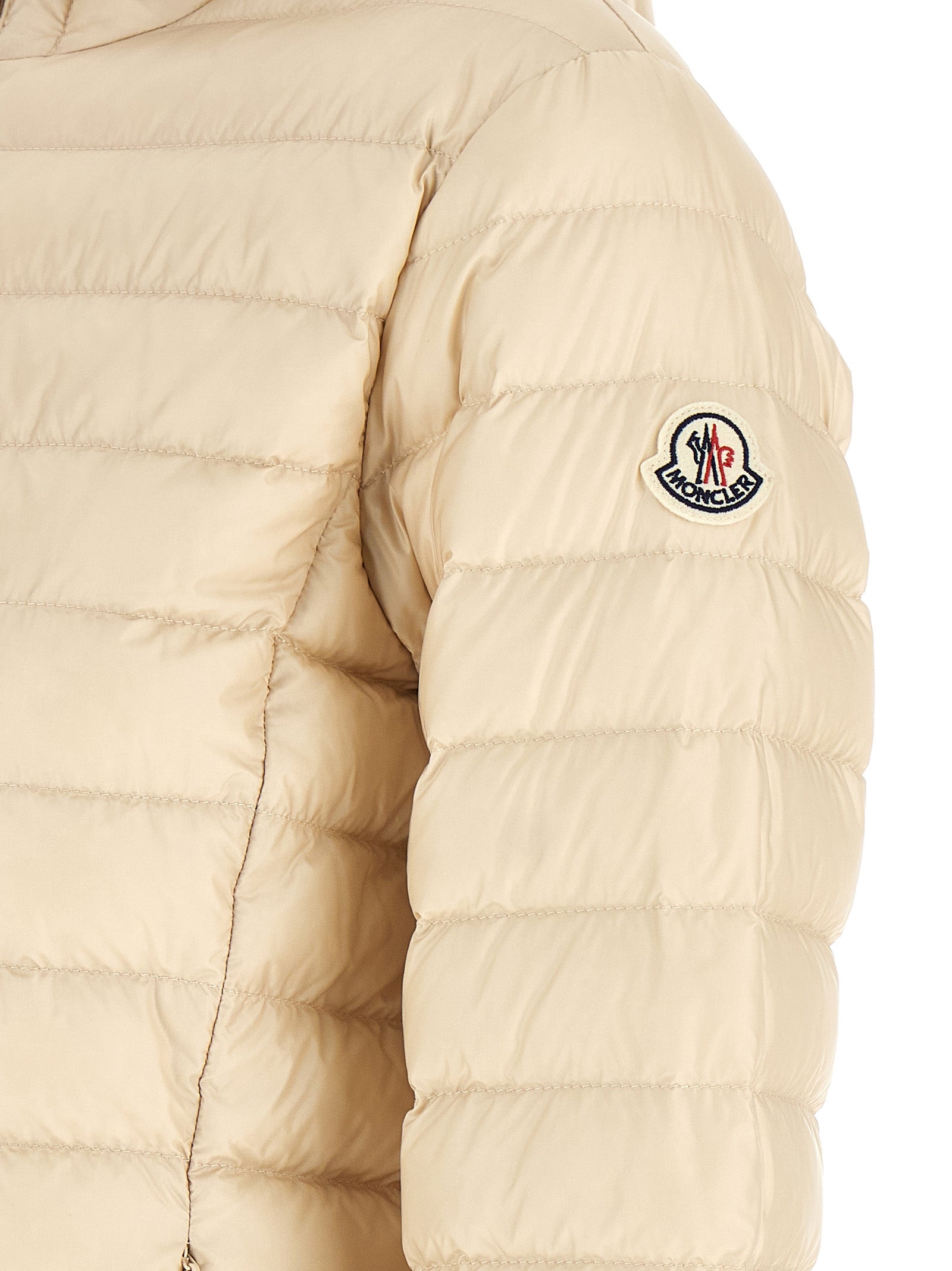 Beige Polyamide Full-Length Jacket