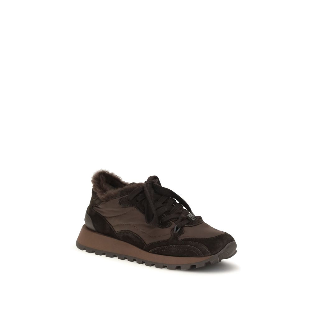 Brown Calf Leather Bos Taurus Athletic Sneakers