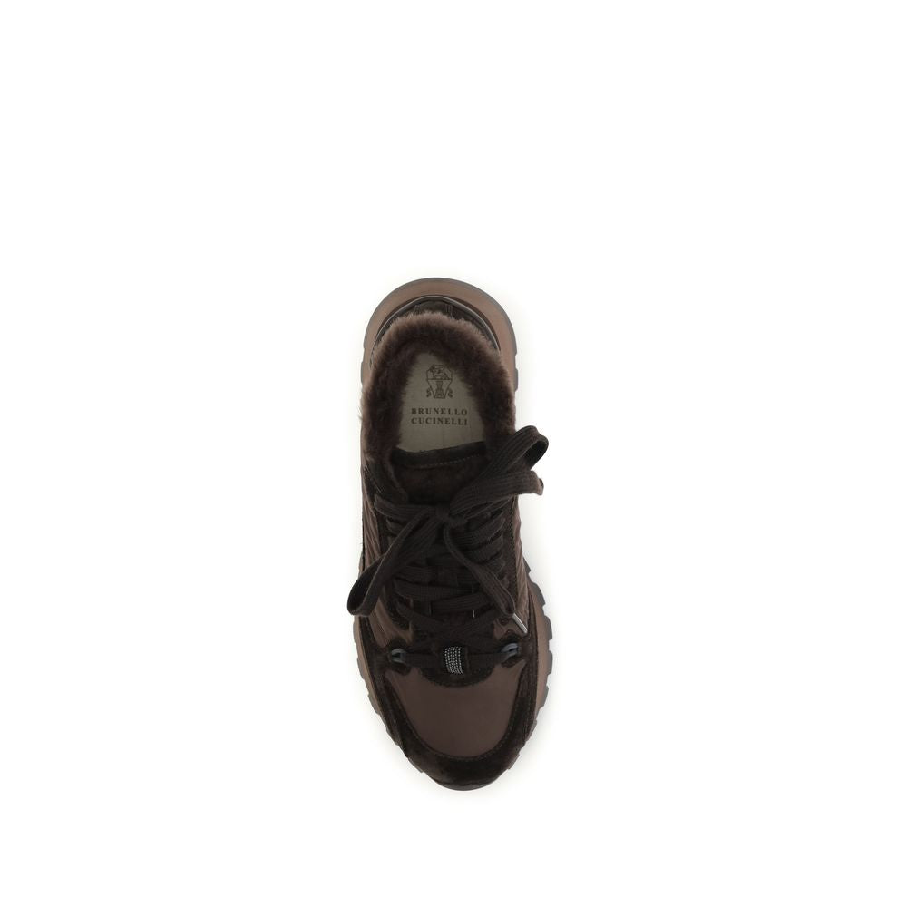 Brown Calf Leather Bos Taurus Athletic Sneakers