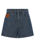 Blue Cotton Bermuda Shorts