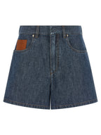 Blue Cotton Bermuda Shorts