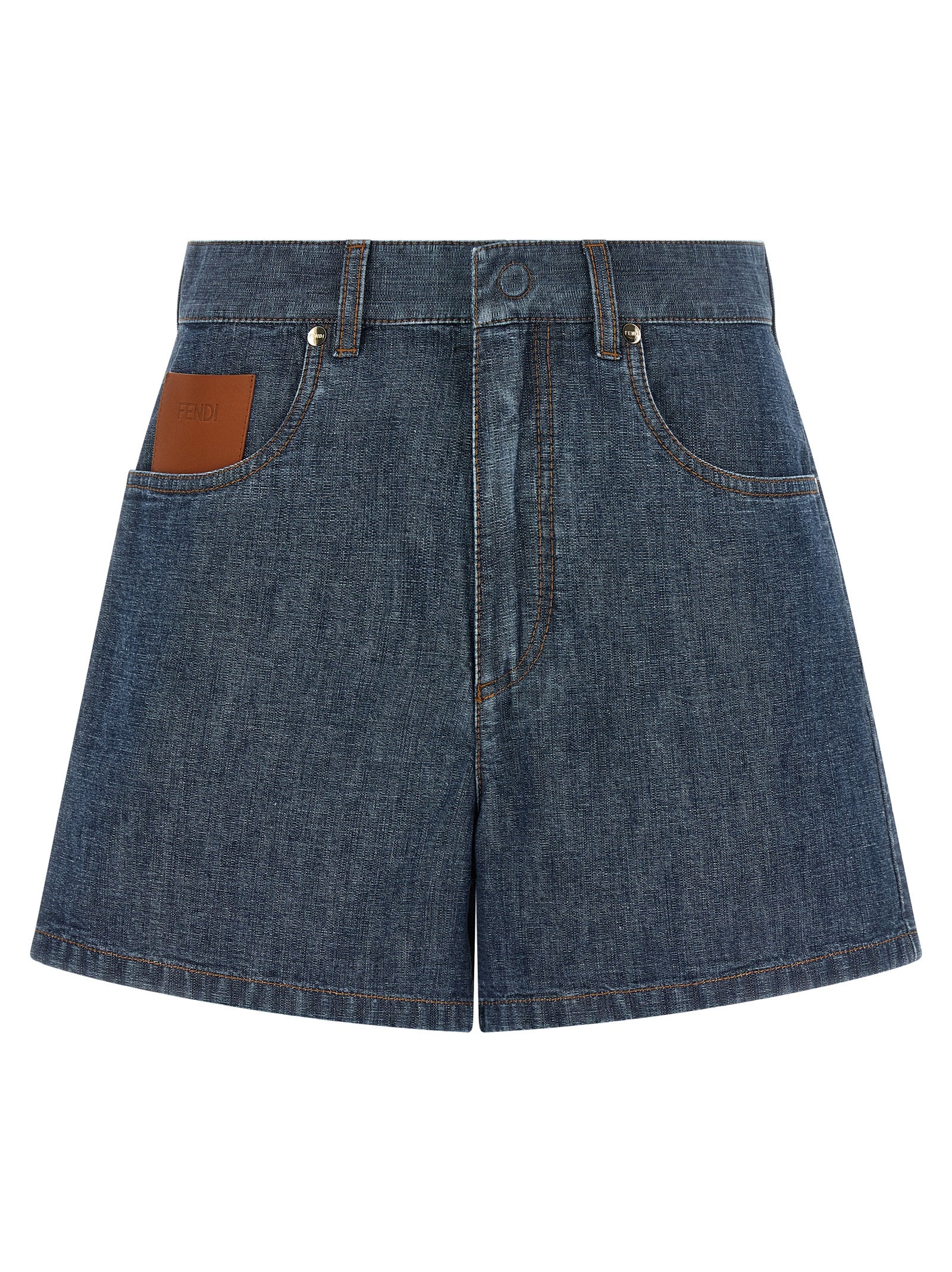 Blue Cotton Bermuda Shorts