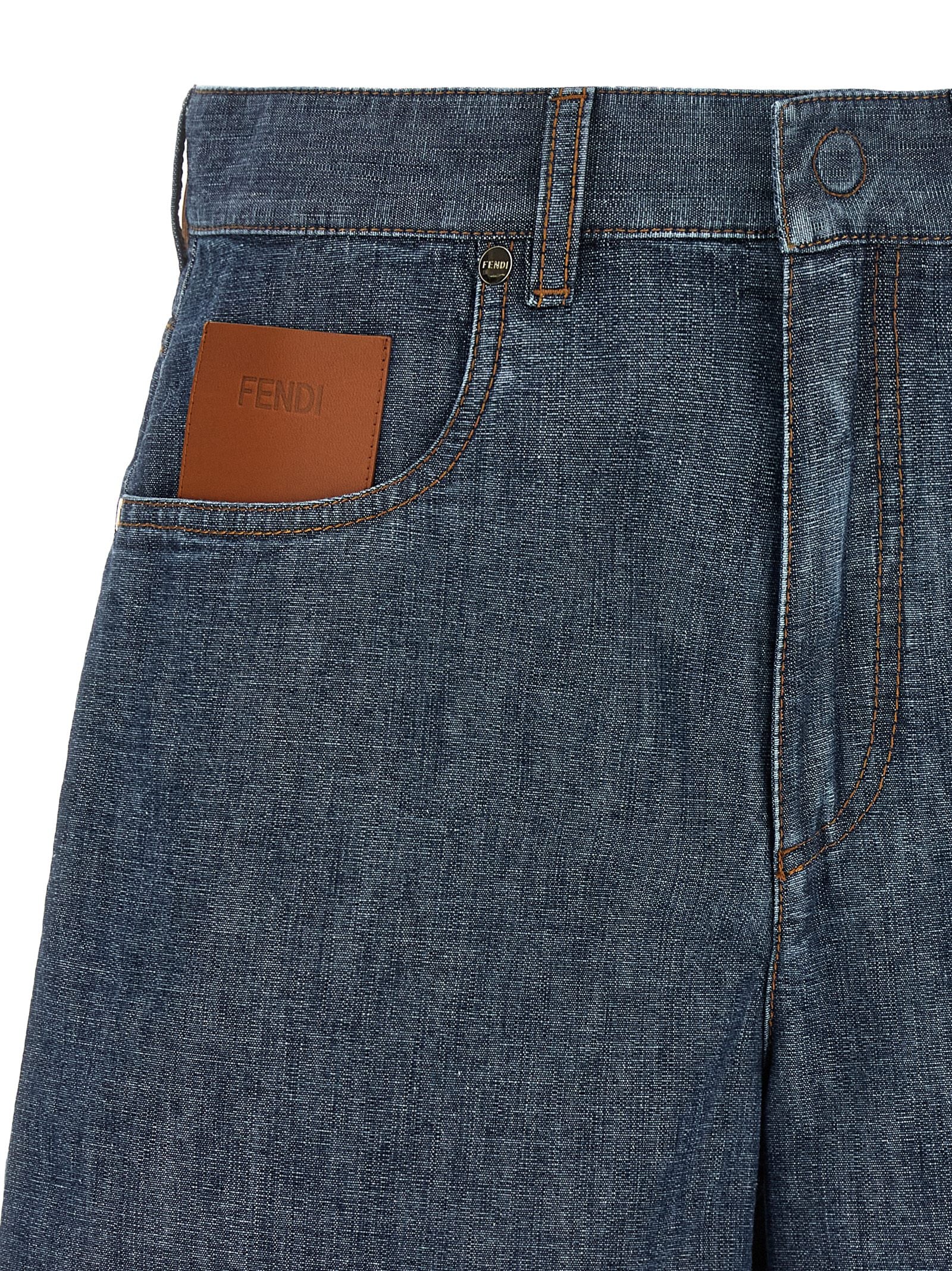 Blue Cotton Bermuda Shorts