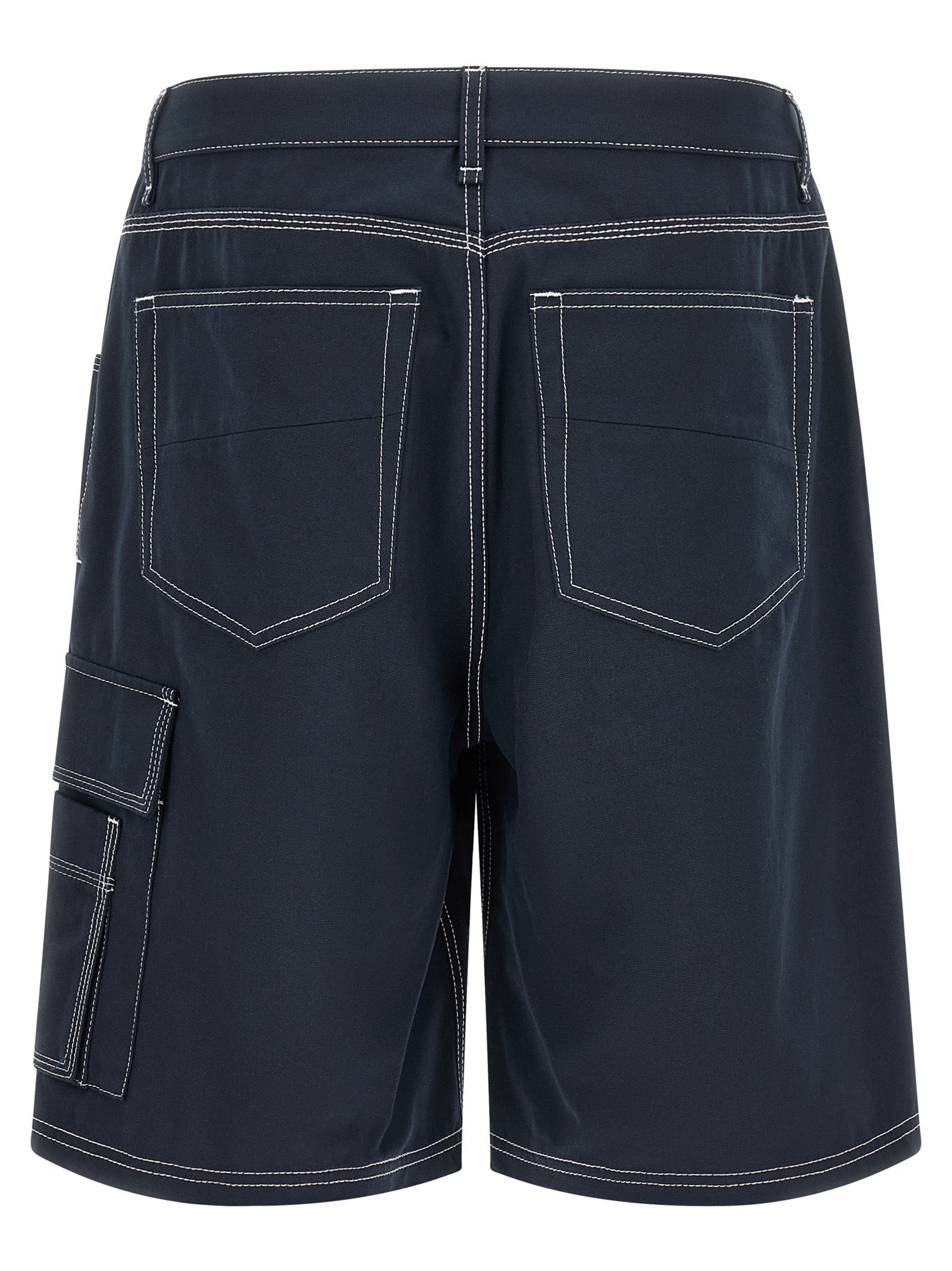 Blue Cotton Bermuda Shorts