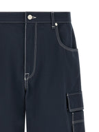 Blue Cotton Bermuda Shorts