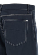Blue Cotton Bermuda Shorts
