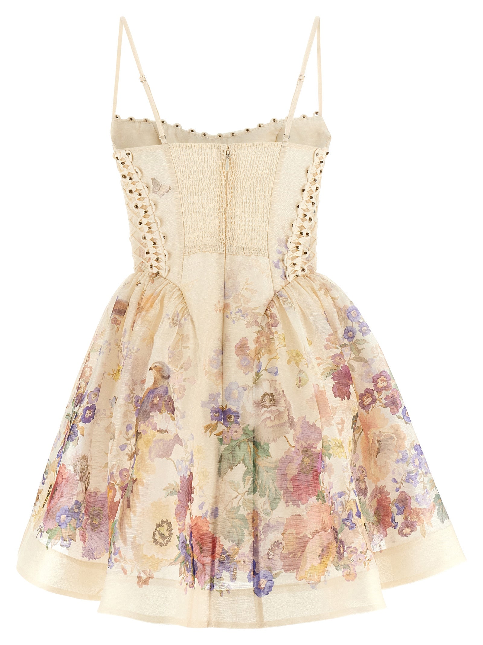 Beige Linen Short Dress