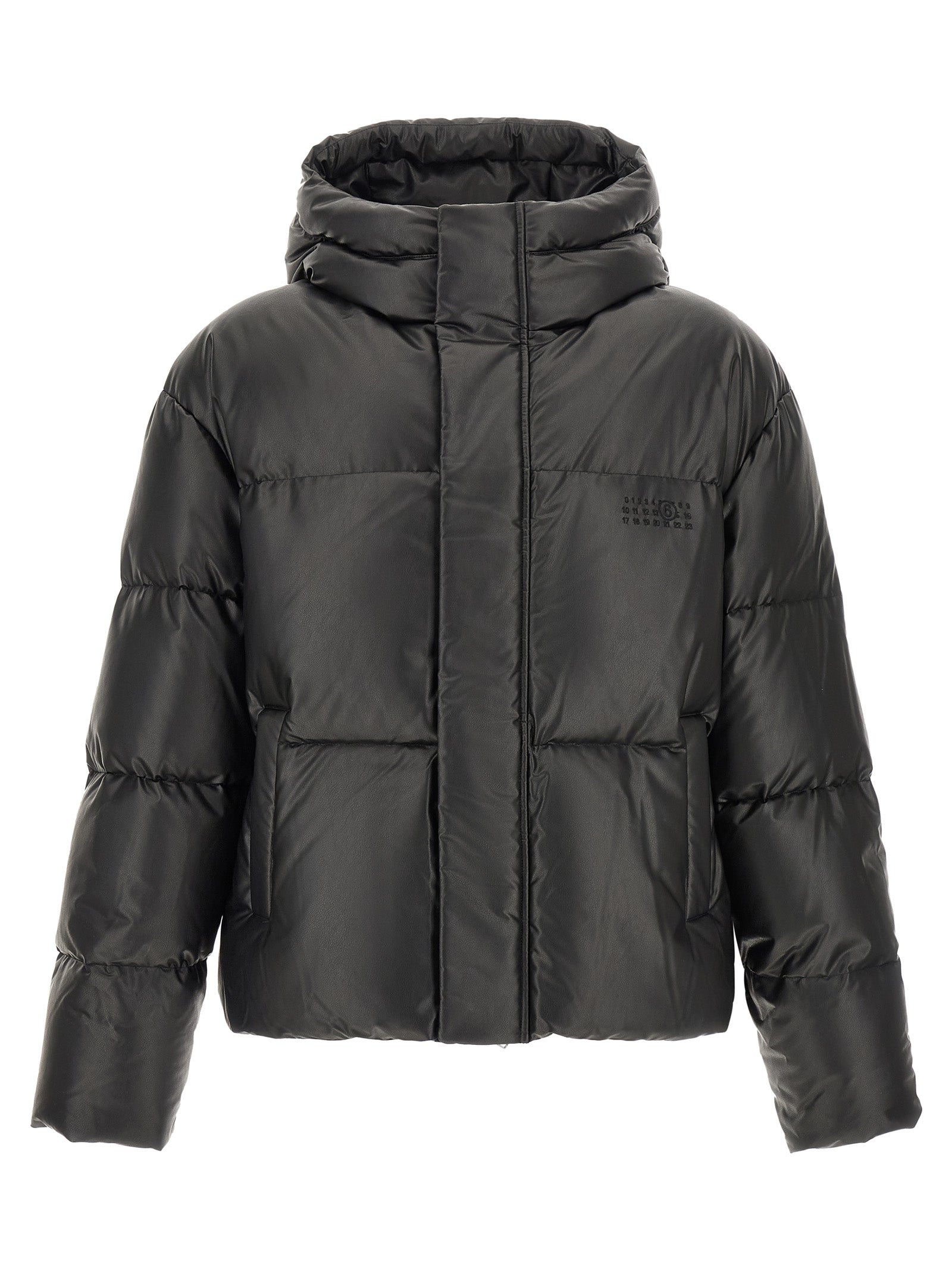 Black Polyester Full-Length Jacket
