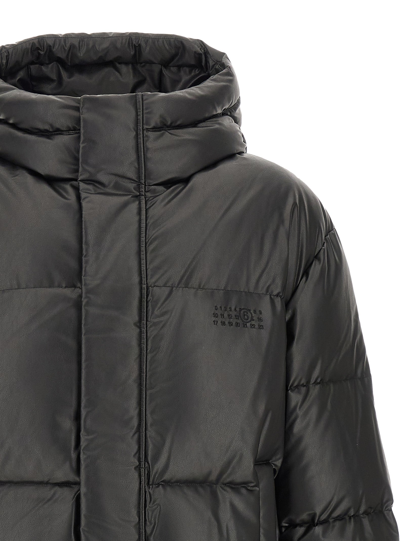 Black Polyester Full-Length Jacket