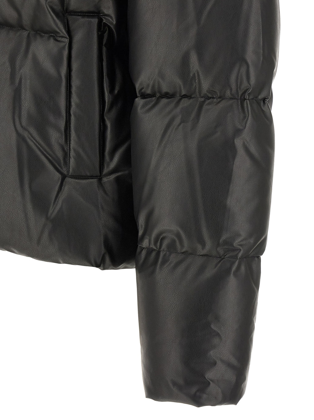 Black Polyester Full-Length Jacket