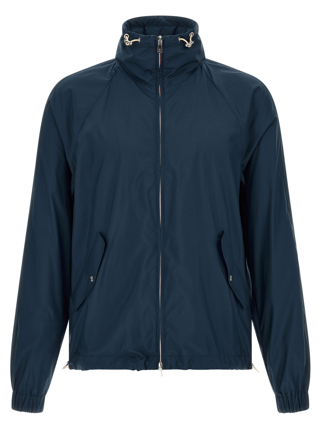 Blue Polyester Full-Length Jacket