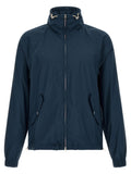 Blue Polyester Full-Length Jacket