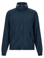Blue Polyester Full-Length Jacket