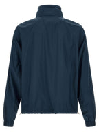 Blue Polyester Full-Length Jacket
