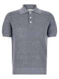 Blue Linen Polo Shirt