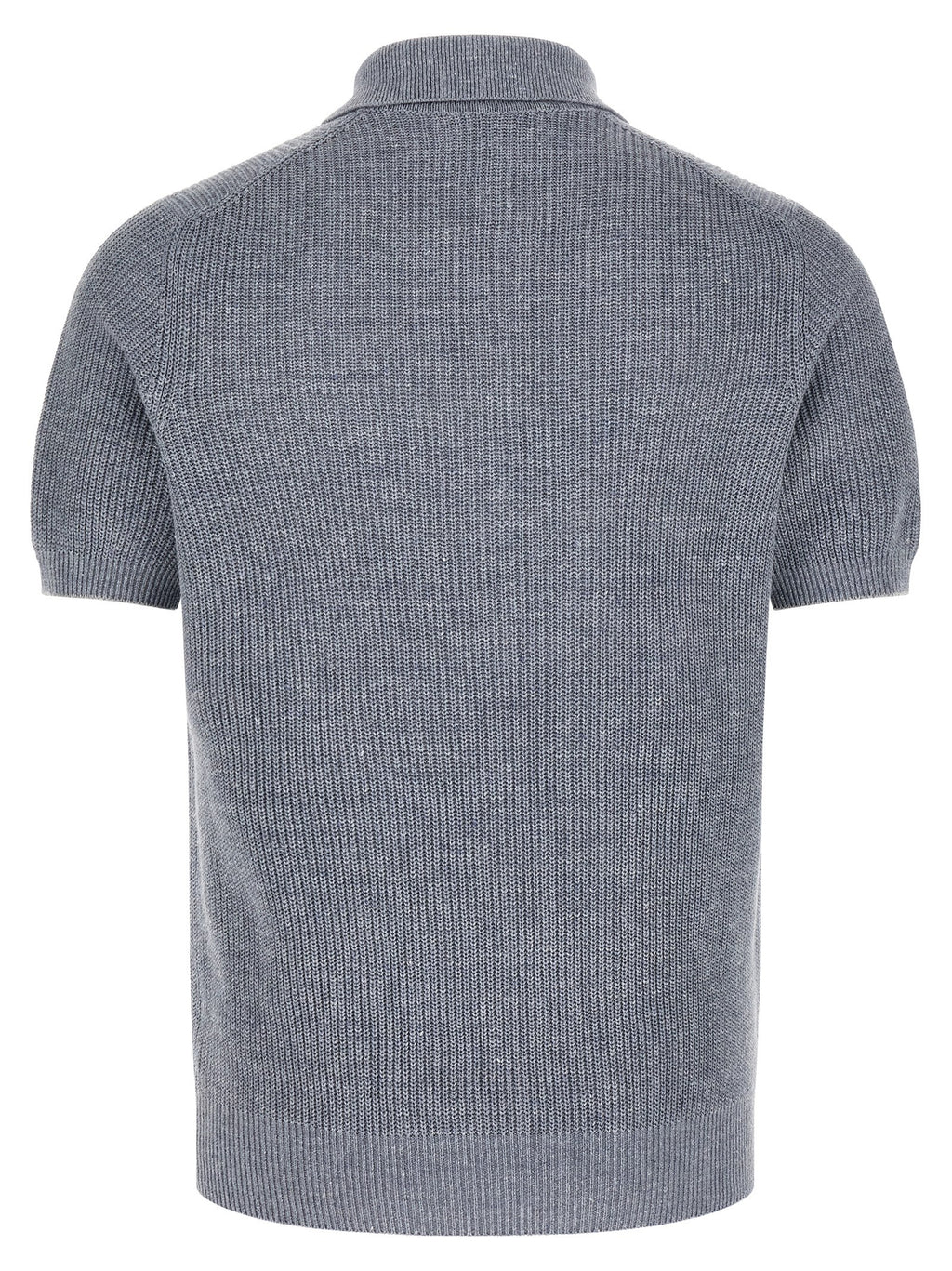 Blue Linen Polo Shirt