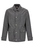Gray Virgin Wool Full-Length Jacket