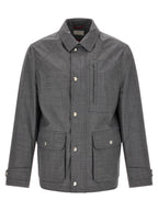 Gray Virgin Wool Full-Length Jacket