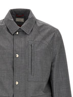 Gray Virgin Wool Full-Length Jacket