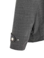 Gray Virgin Wool Full-Length Jacket