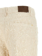 Beige Cotton Casual Pants