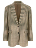 Bicolor Linen Blazer