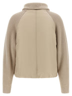 Beige Cotton Full-Length Jacket