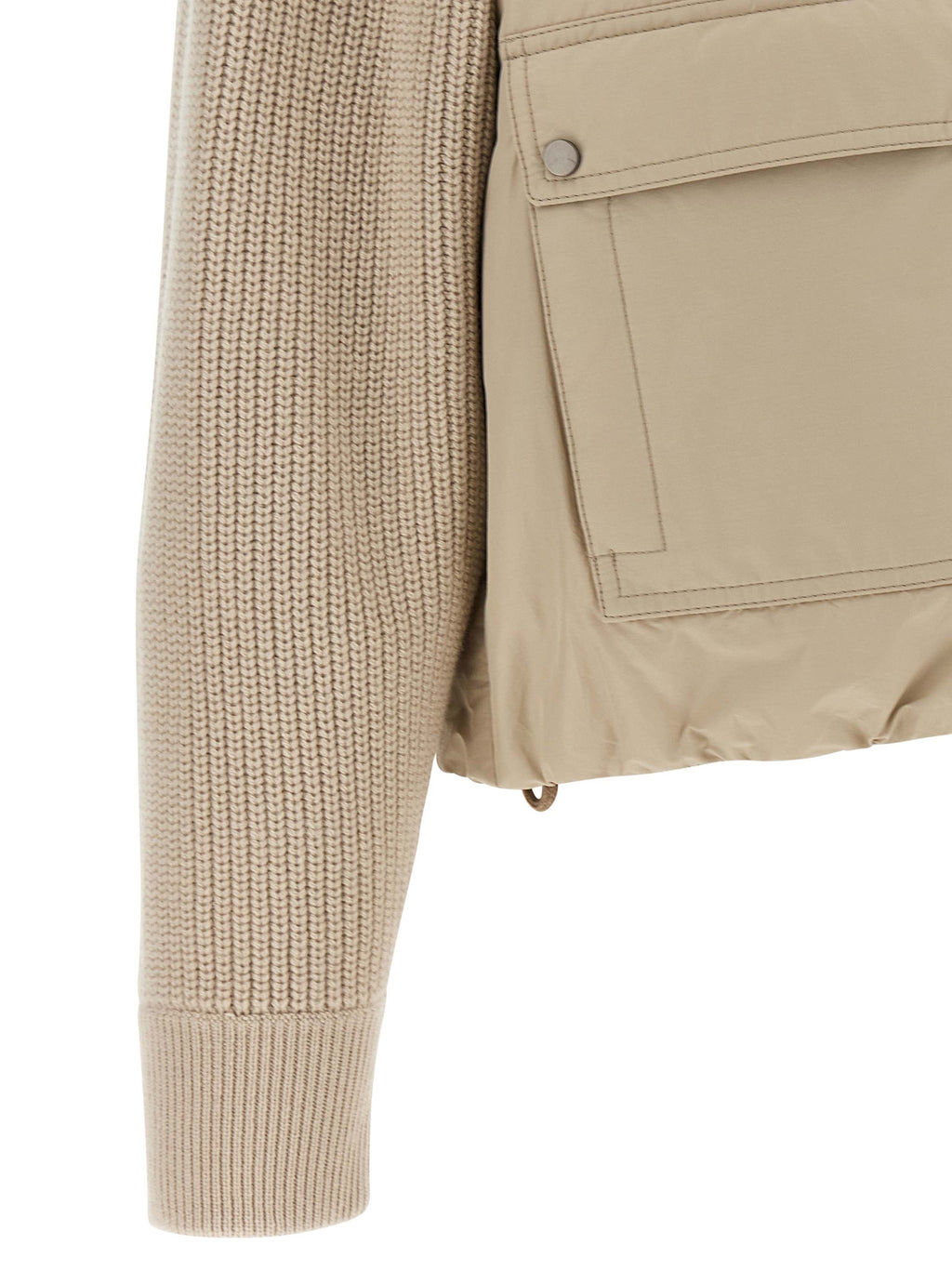 Beige Cotton Full-Length Jacket